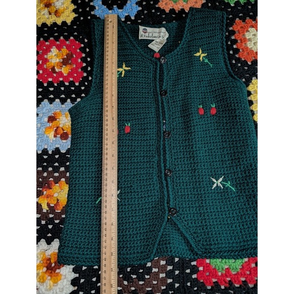 Vintage Winkelman's Knit Wool Vest Women's XS Green Made In Italy - Picture 3 of 9